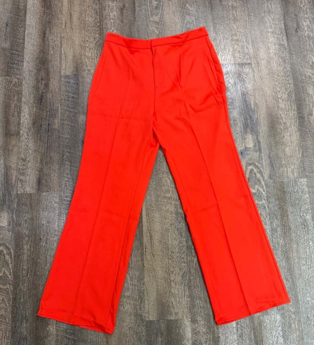 Womens Lulu's Red/Orange High Waisted Trouser Dress Pants NWOT Sz L Fall/Winter